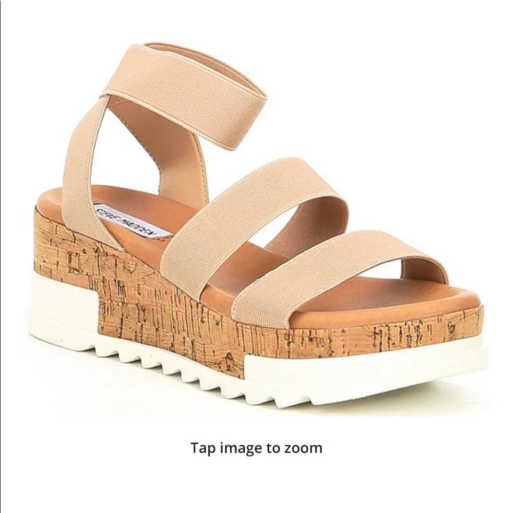 Steve Madden Bandi Elastic Cork Flatform Sandals